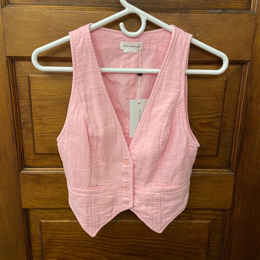 Lovers and Friends Sean Top Candy Pink Size XS NWT's $168 Women's Vest